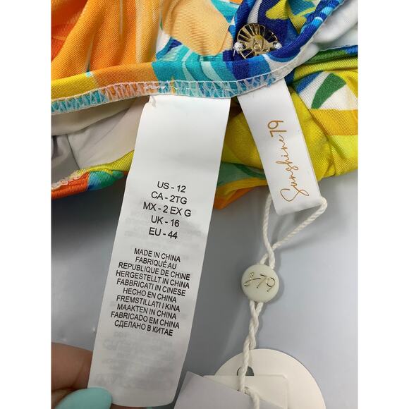 Sunshine 79 Women's 12 Yellow Floral Summertime Vibes One Piece Swimsuit G11-5 - Picture 8 of 8